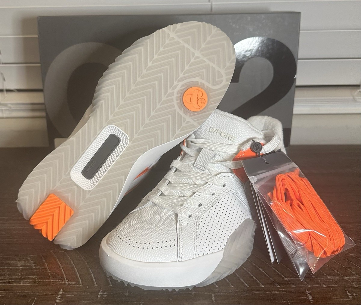 G/FORE Womens G.112 Street Shoe White/Orange Size-6.5 NEW