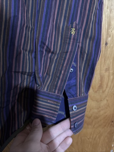 Robert Graham Hemd Gr. L Southwestern gestreift Blumen Flip Cuff mehrfarbig - Bild 2 von 11