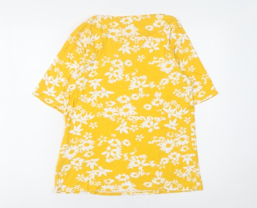 T-shirt donna gialla floreale Marks and Spencer taglia 16 - Foto 2 di 12