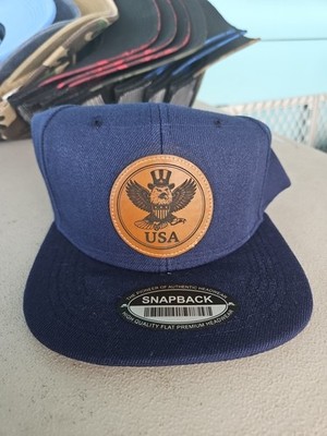 Blue Snapback Hat USA Eagle Design        NWOT