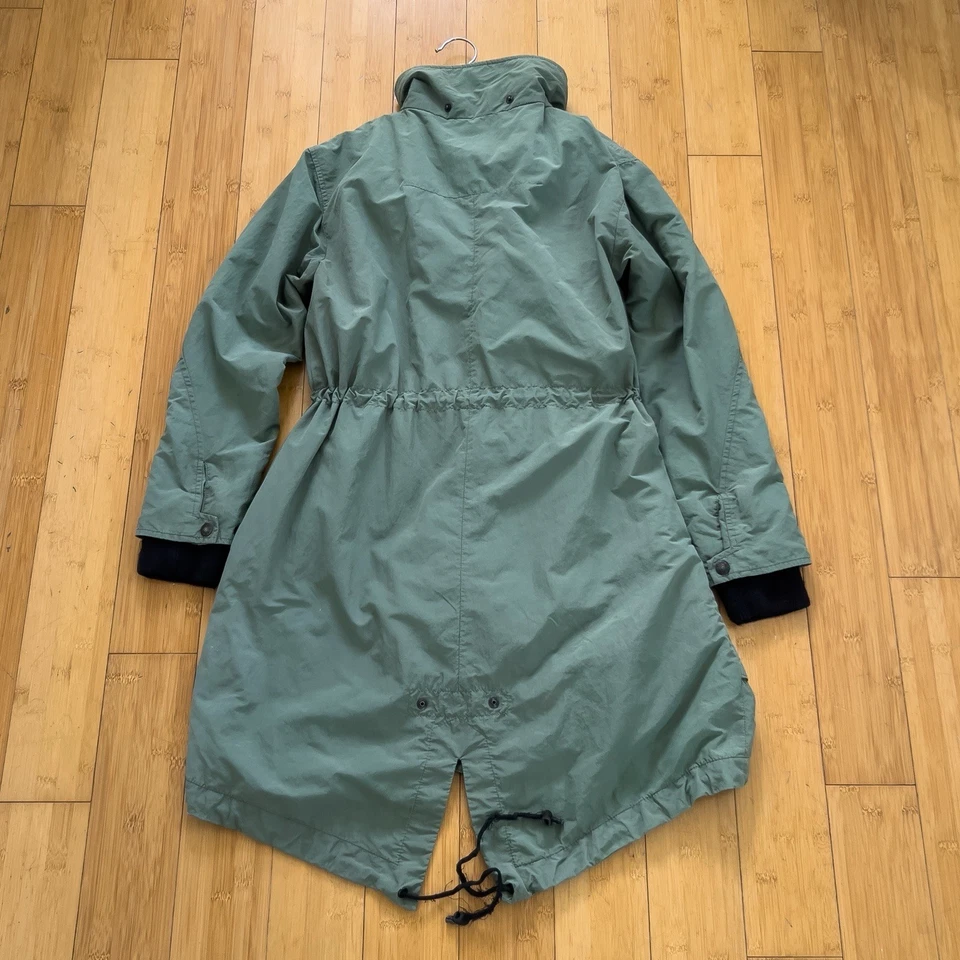 Vintage Rag & Bone Parka Jacket Womens Small Military Green Quilted Merino Wool - Image 2 of 4