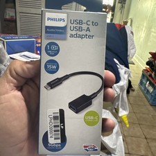 Philips USB-C to Female USB-A Adapter Audio Video USB 3.1 5Gbps Black SWU7113A