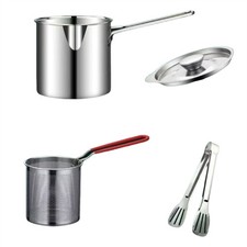 2X(Home Bratpfanne mit -Verbrühungssilikongriff Fisch und Huhn I7G7)9284