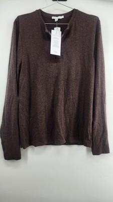 Threads 4 Thought Men's Medium Expresso Brown Elias Long Sleeve Brushed Henley