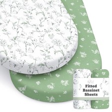 Fitted Baby Bassinet Sheets 2-Pack   Soft Cotton Blend for Standard Mattresses