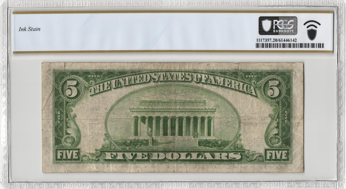 ペーページ Fr.2307 1934A North Africa $5 WWII Emergency Issue Note PCGS VF 20