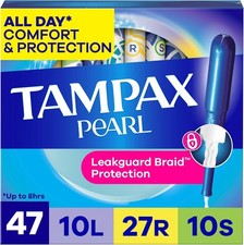 Image of Tampax Pearl Plastic Tampons, Multipack, Light/Regular/Super Absorbency, Unscent