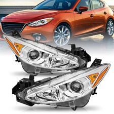 For 2014-2016 Mazda 3 Projector Clear Halogen Lhrh Headlights Headlamp Pair