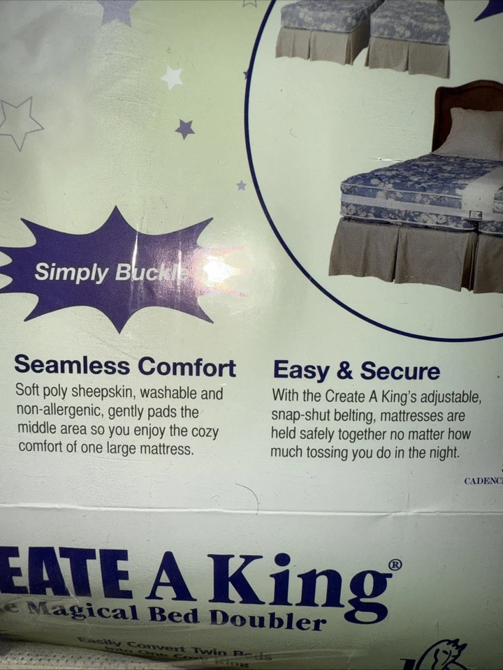 Create A King - Convertidor de cama - 2 camas individuales se convierten en una cama king size + sofá cama Foto 4 de 4
