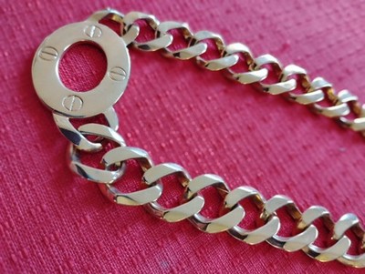 EXPRESS BRAND GOLD TONE CHOKER NECKLACE-NOS-16'' CHUNKY CHAIN-BOLD STATEMENT