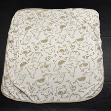 Carter's White Tan Cow Pig Duck Farm Animal Hooded Baby Bath Towel 30X30in