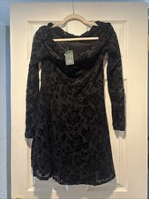 Wild Fable (Target)~ NEW♈Woman's Off shoulder tufted Dress size M~Black