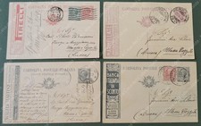 St. postale Regno. 4 CARTOLINE POSTALI con tasselli pubblicitari...tutte viag.