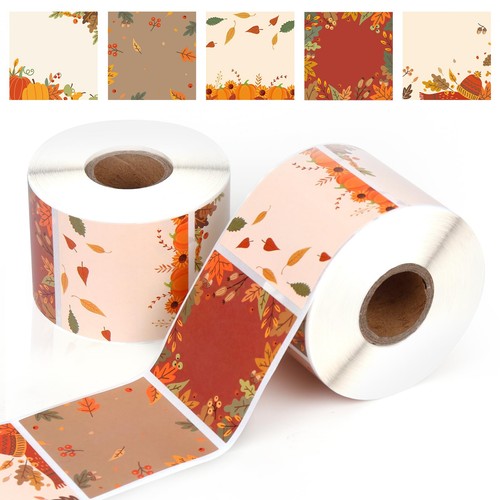 2 in Square Name Tag Thermal Labels - Autumn Sticker - Harvest Fall ...