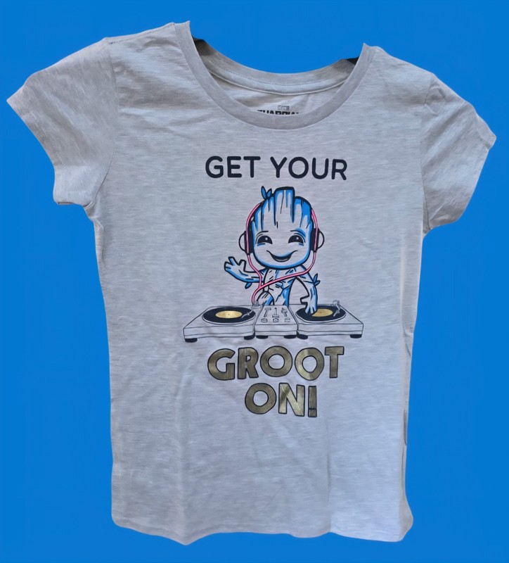 Girls size Large - Guardians of the Galaxy Vol. 2 light gray Groot t-shirt