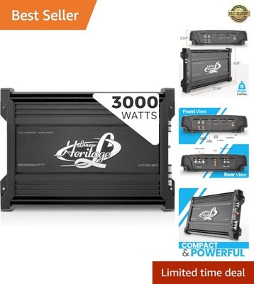 Compact 3000 Watt 1 Channel Amplifier with Bass Boost - Car Audio Excellence