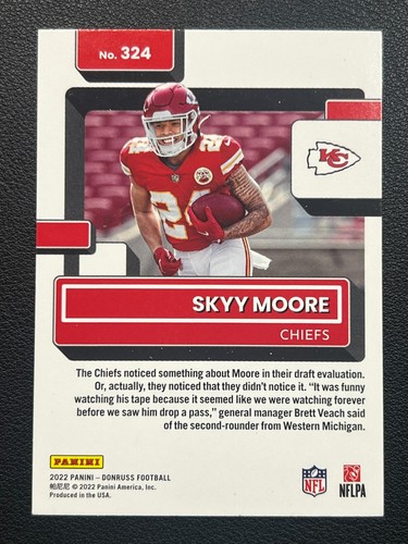 2022 Panini Donruss - Rated Rookie #324 Skyy Moore (RC) - Picture 2 of 2