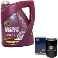 MotoröL Set 5W-40 5 Liter + ÖLfilter SM 111 FüR Audi Seat Skoda VW Golf Touran