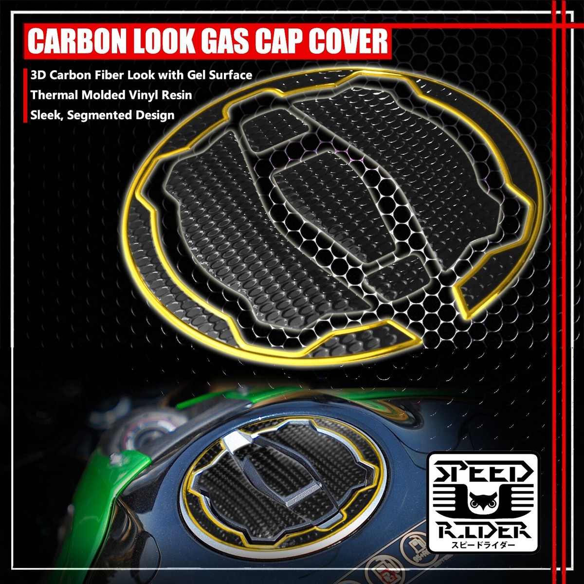NINJA 650/400/Z650/Z900 PERFORATE BLACK&CHROME GOLD GAS TANK FUEL