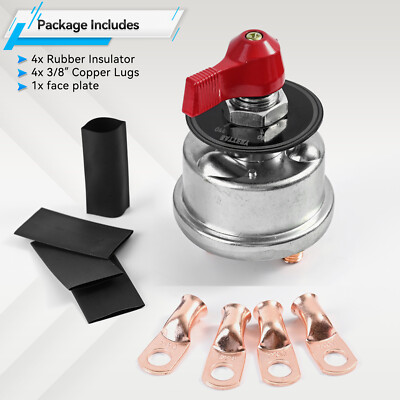 High Current Master Battery Disconnect Switch Heavy Duty Power Cut-Off 300A 12V