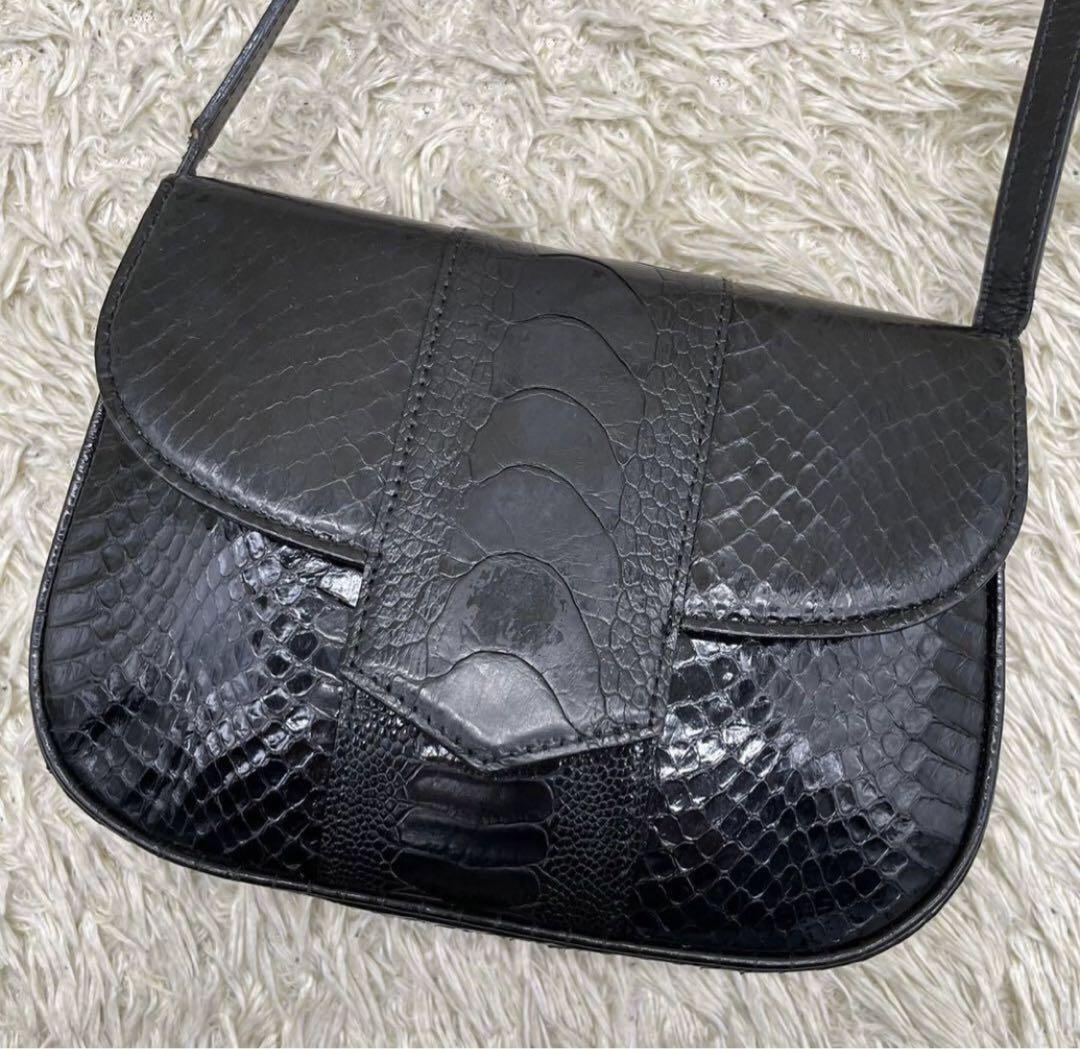 Autentica borsa a tracolla YVES SAINT LAURENT nera coccodrillo vintage pelle YSL