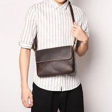 Herren Leder Umhängetasche Klein Retro Satchel Crossbody Tasche