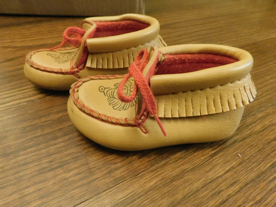 Мокасины для малышей 1960-е винтажные Indian Chief House 5 дюймов тапочки костюм пинетки 5 дюймов - Изображение 3 из 4