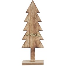 Creative Co-Op XM3086A Rustic 14-3/4" Natural Tree w/ Gold Glitter Stripe QTY 2