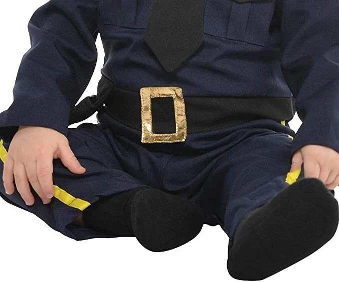 NOVO Fantasia Infantil Policial Recruta Polícia Halloween 0-6 Meses Oficial Bebê - Imagem 3 de 3