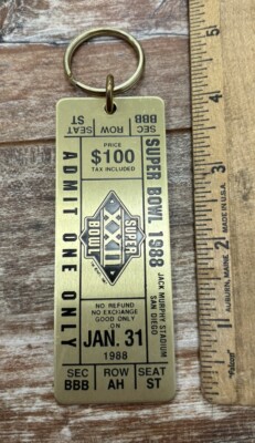 1988 Washington Redskins Super Bowl XXII Champs ticket shaped