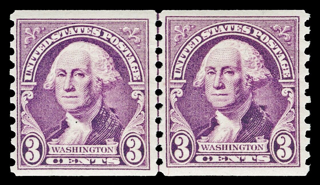 Scott 721 1932 3c Purple Washington Coil Joint Line Pair Scott 721 1932 3c Purple Washington Coil Joint Line Pair