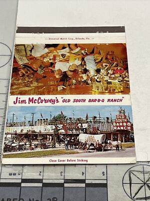 Front Strike Matchbook Cover   Jim McCoywey s Old South Bar-B-Q Ranch  gmg