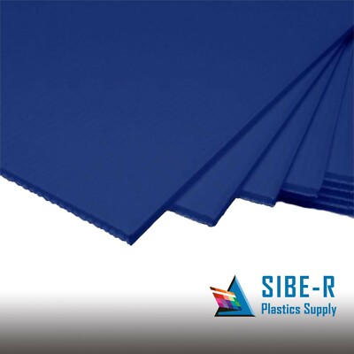 Dark Blue Corrugated Plastic Sheets - 4mm Thick - 18''x24'' - Vertical - Coroplast