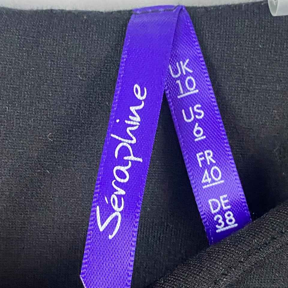 Seraphine Maternity Day Dress US Size 6 Black 3/4 Sleeves Stretch - Image 4 of 4