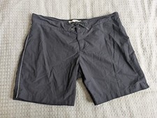 Parke Ronen Board Shorts Men 38 Black Cotton Nylon Lined Drawstring Made in USA