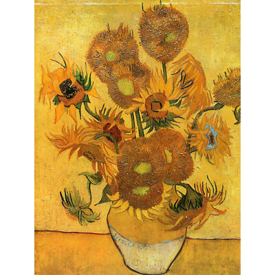 Van Gogh Stillleben fünfzehn Sonnenblumen Vase großer Wandkunstdruck 18 x 24 Zoll