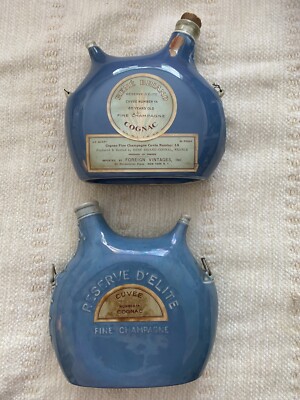 VINTAGE RARE MARQUIS DE MONTESQUIOU ARMAGNAC FRANCE BOTTLE FLASKS
