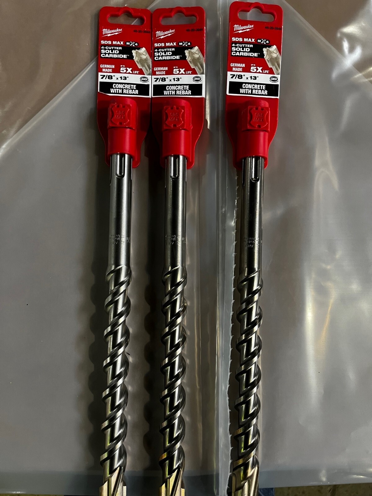 Milwaukee MX4 4Cutter SDS MAX Solid CarbideConcrete Hammer Drill Bits