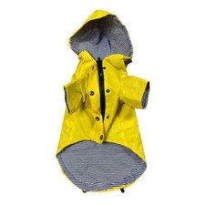 Yellow Striped Cat Raincoat Pet Hooded Outdoor Jacket Cute for Cats  Small Pets