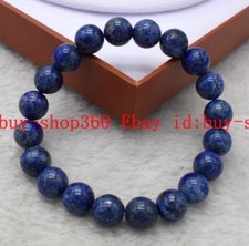 Natural 8/10/12/14mm Blue Lapis lazuli Round Gemstone Bracelet 7.5'' AAA 