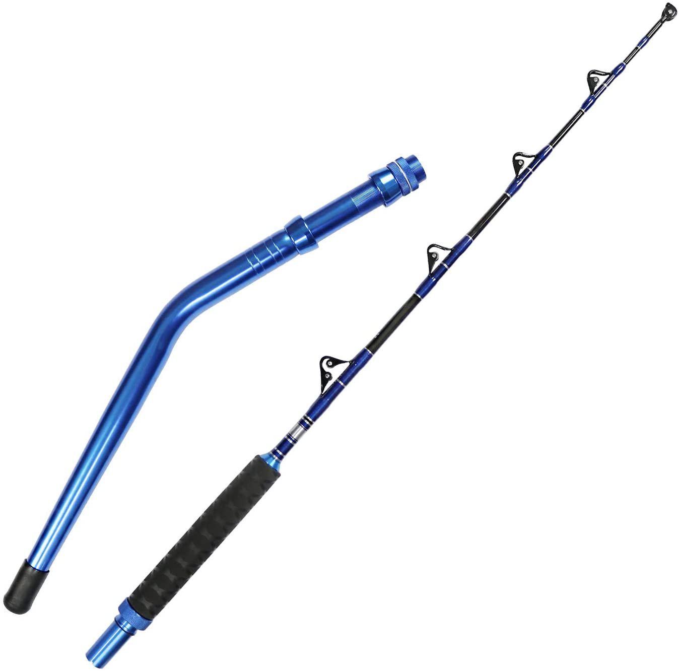 2-Piece Saltwater Offshore Heavy Bent/Straight Butt Trolling Rod Roller Rod Conv
