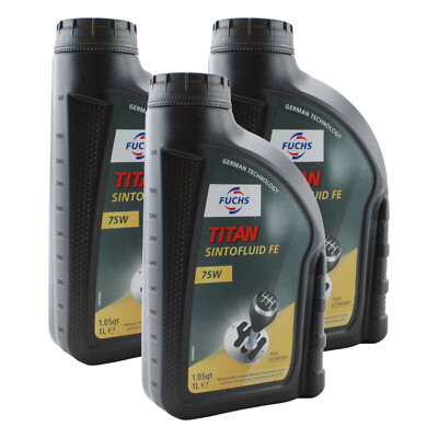 Fuchs 3 Liter TITAN SINTOFLUID FE SAE 75W Manual Transmission Fluid 3 x 1L