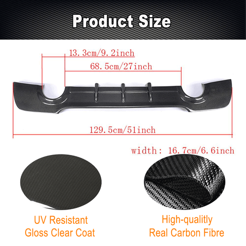 For BMW 3Series E92 E93 325i M-Sport 2007-13 REAL Carbon Fiber Rear Diffuser Lip - Picture 6 of 15