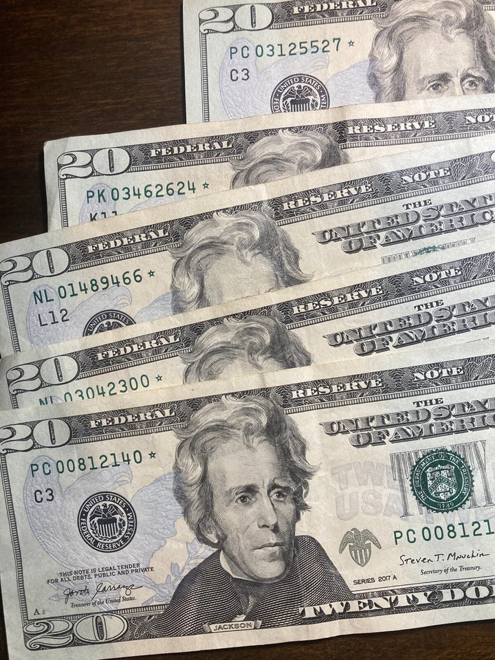 20 dollar bill star note 2017a Rare 🔥💥✨$20 Bill Star Note Lot Of 7 ~ 2009/2017 - Image 4 of 4