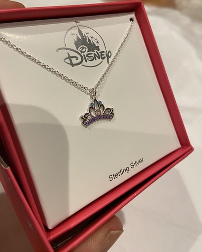 Disney Necklace Crown Princess Tiara Charm Sterling Silver NEW BOXED - Picture 5 of 9
