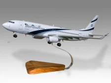 Boeing 737-800 El Al Desk Wood Airplane New Model Large Scale 1/100