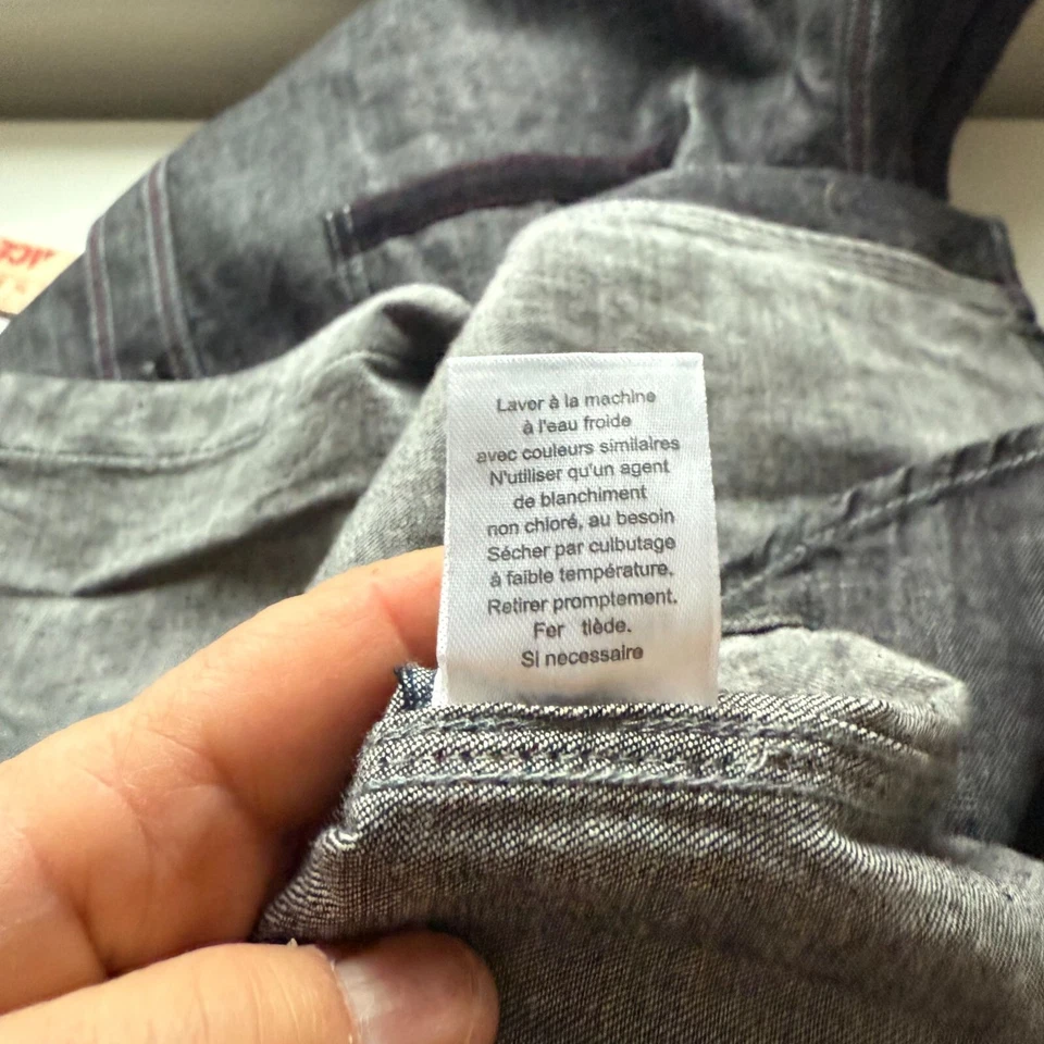 Camisa Age of Wisdom Cambray Manga Larga Abotonada Para Hombre Talla XL Negra Informal Foto 4 de 4