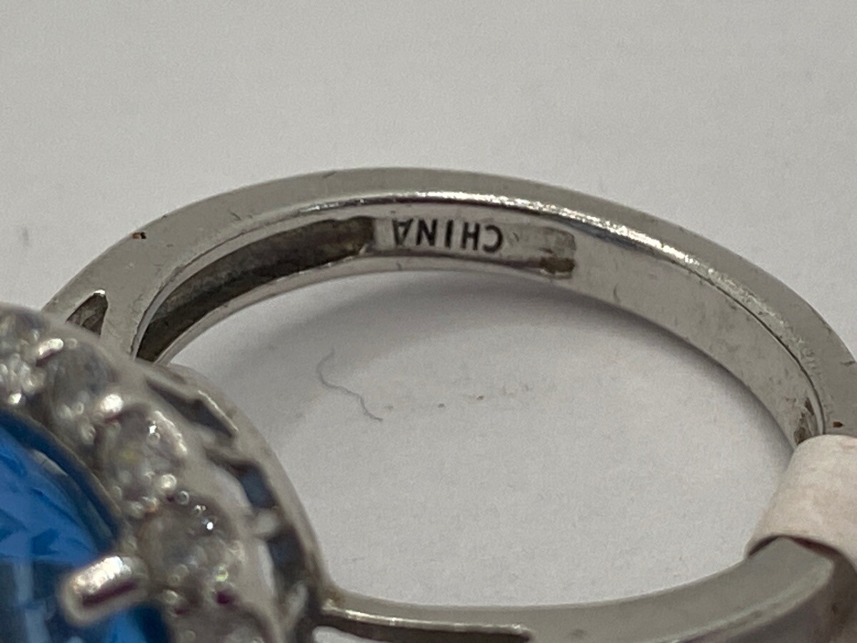 S925 STERLING SILVER ROUND BLUE TOPAZ AND CUBIC ZIRCONIA S925 STERLING SILVER ROUND BLUE TOPAZ AND CUBIC ZIRCONIA
