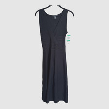 NWT International Concepts Sweater Dress Sleeveless Black V Neck Large $99MSRP