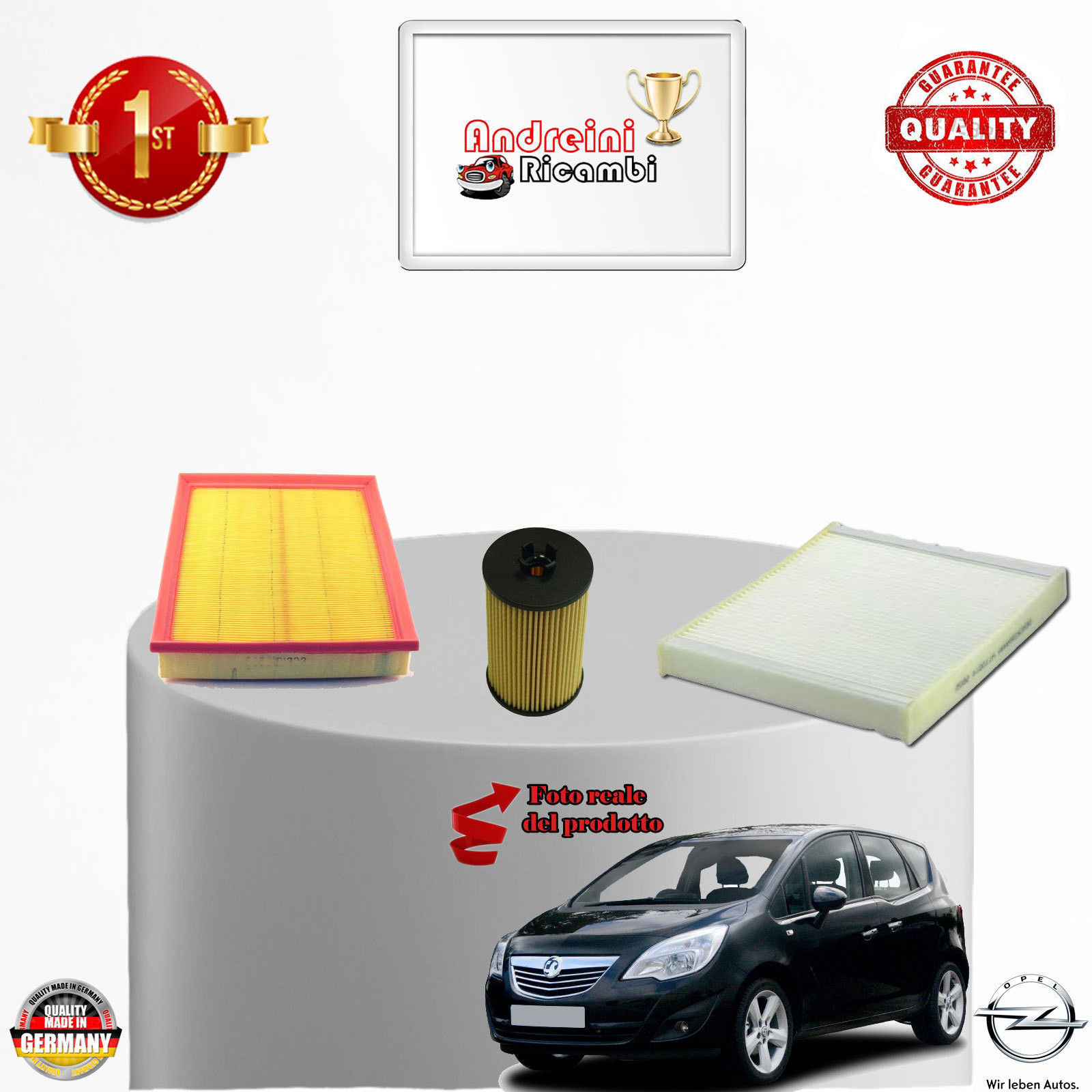 KIT TAGLIANDO 3 FILTRI OPEL MERIVA B 1.4 LPG BENZINA 88KW 120CV DAL 2011 -> 2012